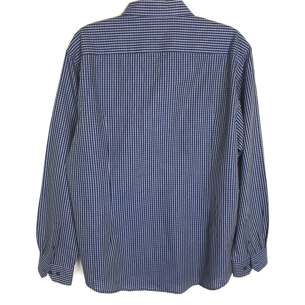 Saks Fifth Avenue men's long blue plaid shirt 2XL - Picture 7 of 7